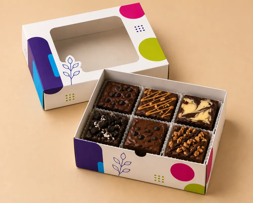 Brownie Dessert Box 6x6x2 — Custom / multiple sizes inch Confirmed with your quote