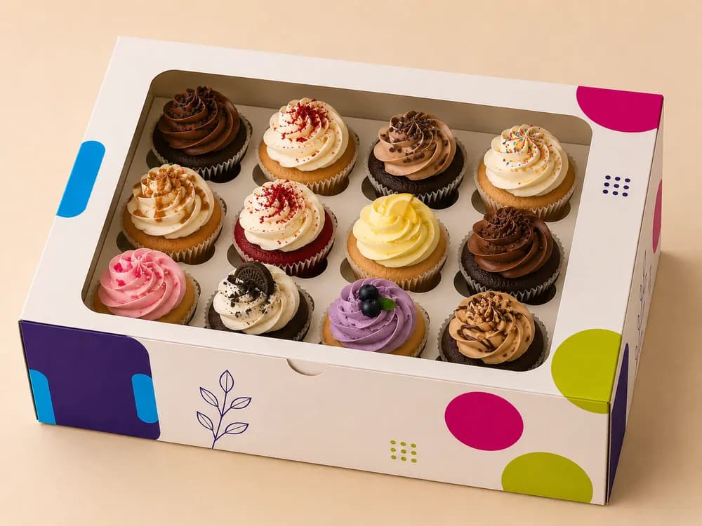 Cupcake Box 12 Cavity — Custom / multiple sizes inch Confirmed with your quote