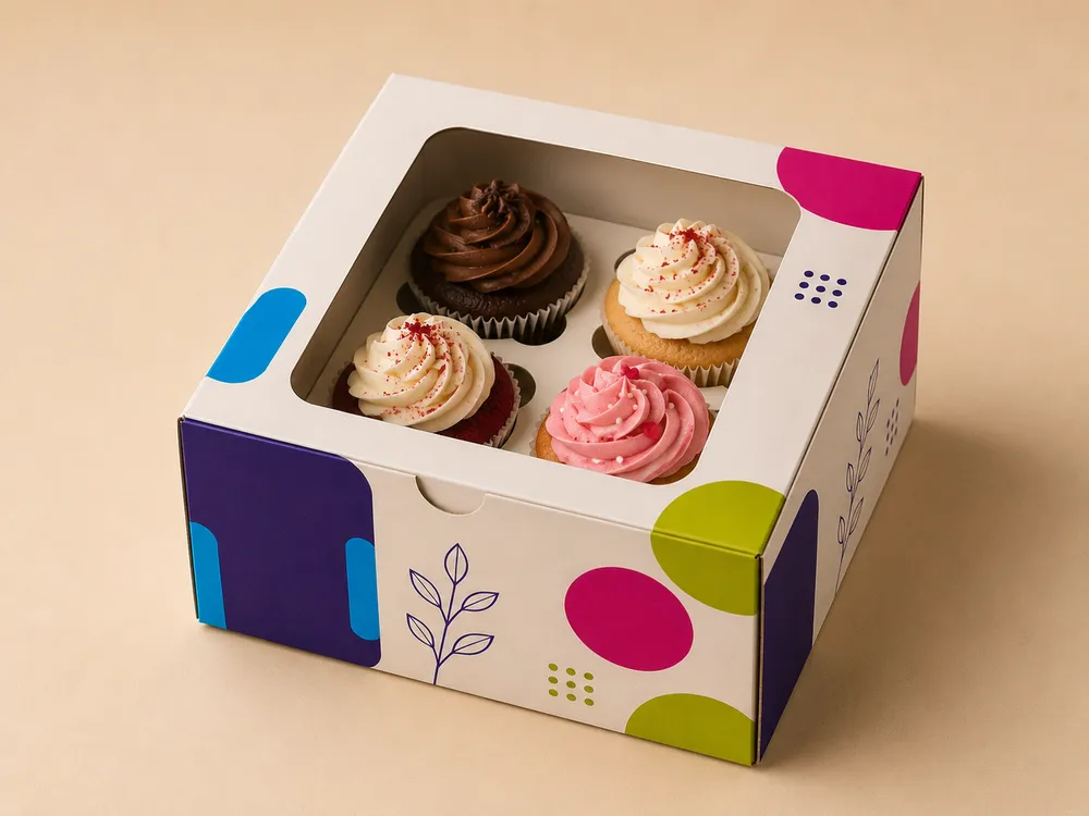 Cupcake Box 4 Cavity — Custom / multiple sizes inch Confirmed with your quote