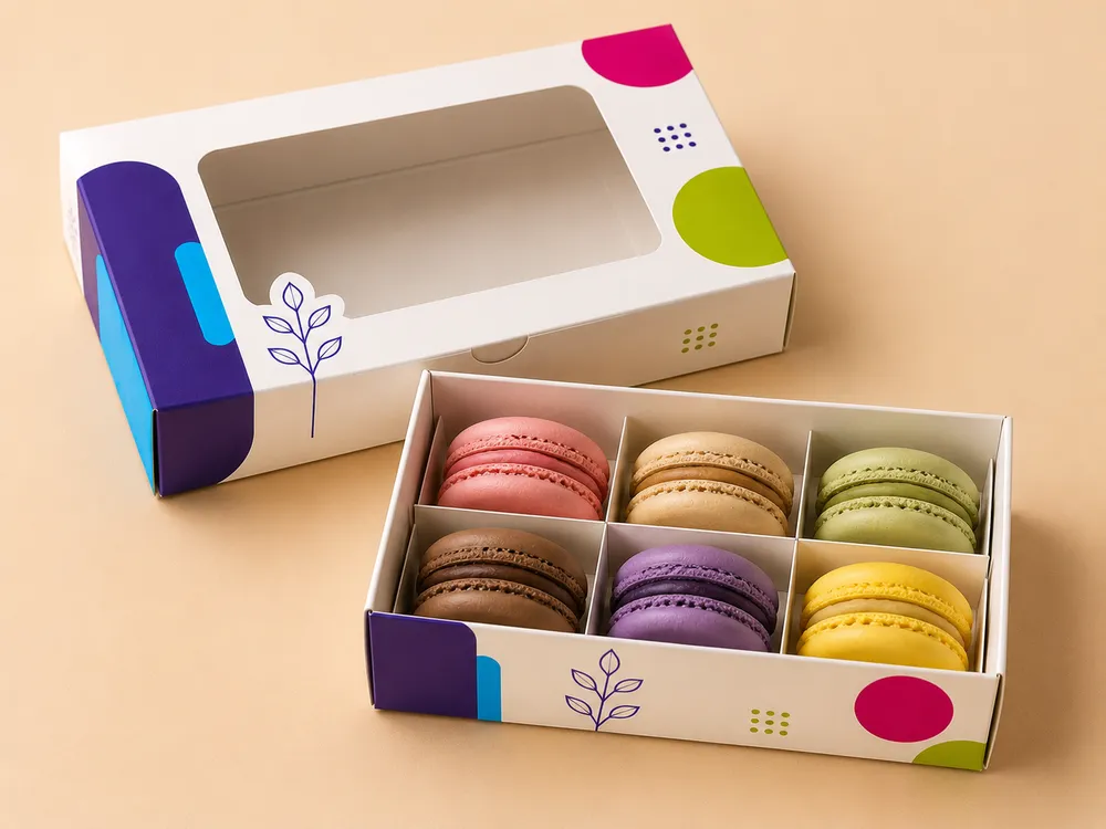 Macaron Box 6 Piece — Custom / multiple sizes inch Confirmed with your quote