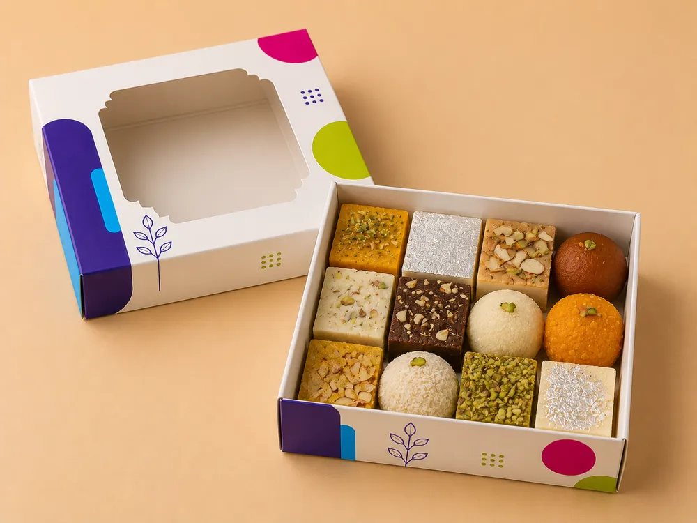 Mithai Box 500g Small — Custom / multiple sizes inch Confirmed with your quote