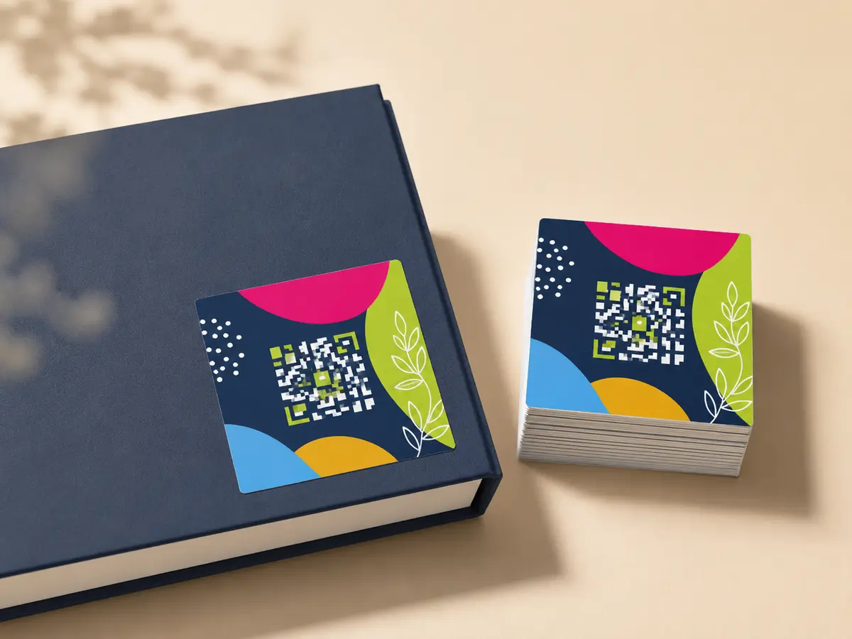 Square Stickers in vinyl, paper and clear