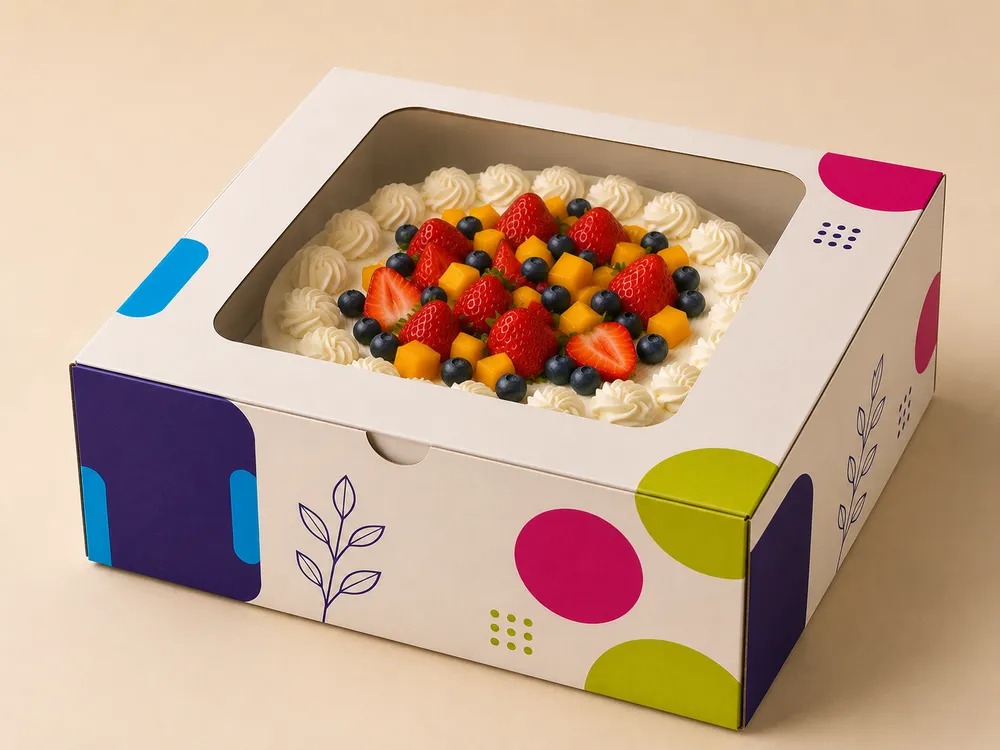 3 lb Cake Box — 10 x 10 x 5 inch Food-grade SBS/Ivory